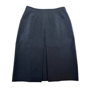 VERA WANG Designer Virgin Wool & Silk Knee‎ Length Skirt • Small • black